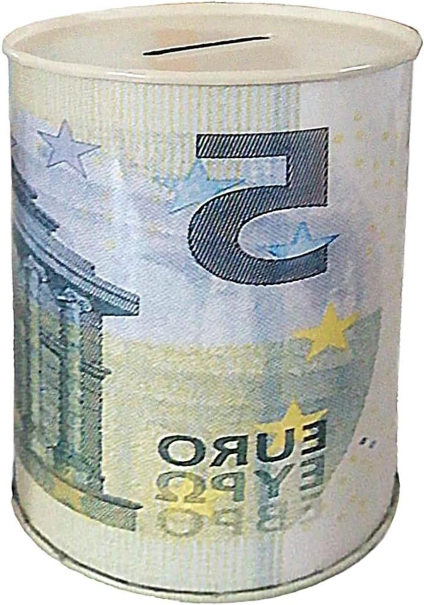 Spaarpot Metaal - Geldkistje Munten - Geld Besparen - Niet Openbaar - 11 x 8.5 cm - Beige