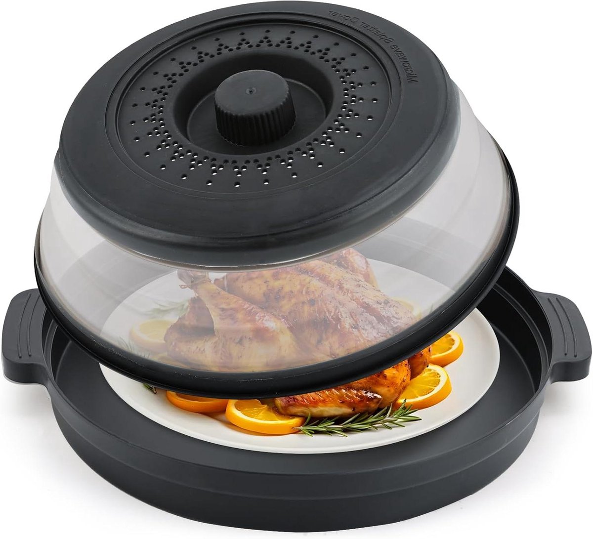 Magnetron Spatdeksel Magnetron Deksel Schoon Koken Inclusief Stoomfunctie 25 cm Grijs