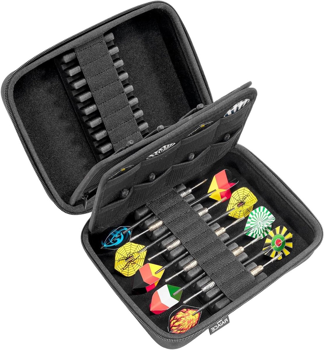 Dartpijlen Koffer - Darttas Dart Etui - Dartspullen Opbergen - Harde Beschermende Schaal - 18 Darts - Zwart