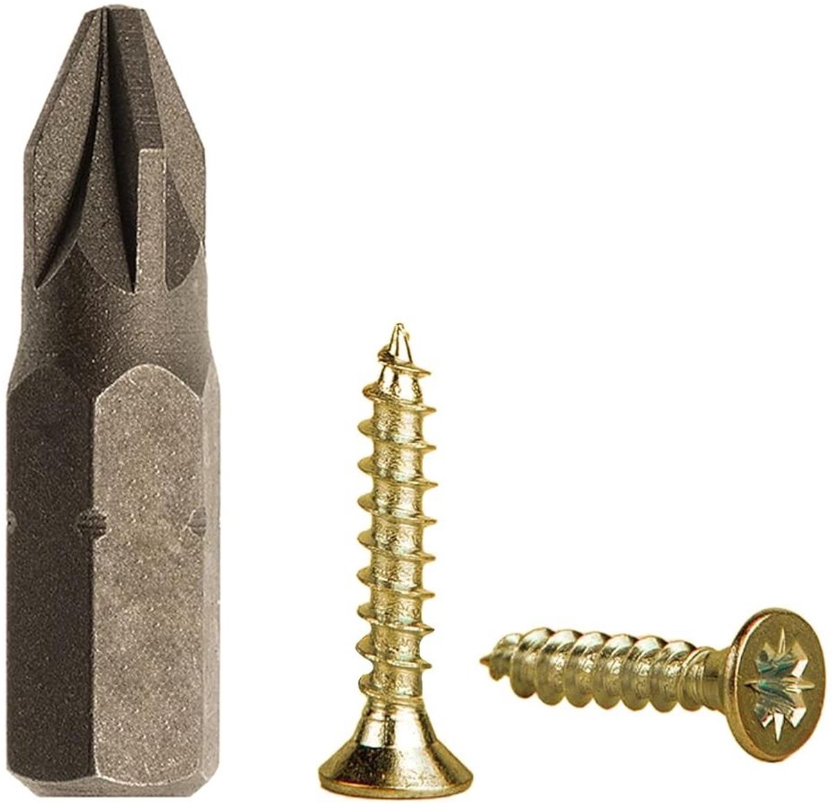 Houtschroeven - Spaanplaatschroeven universeel - Houtbewerking monteren - Zelf verzinkende kop - 25 x 12 mm - Geel verzinkt