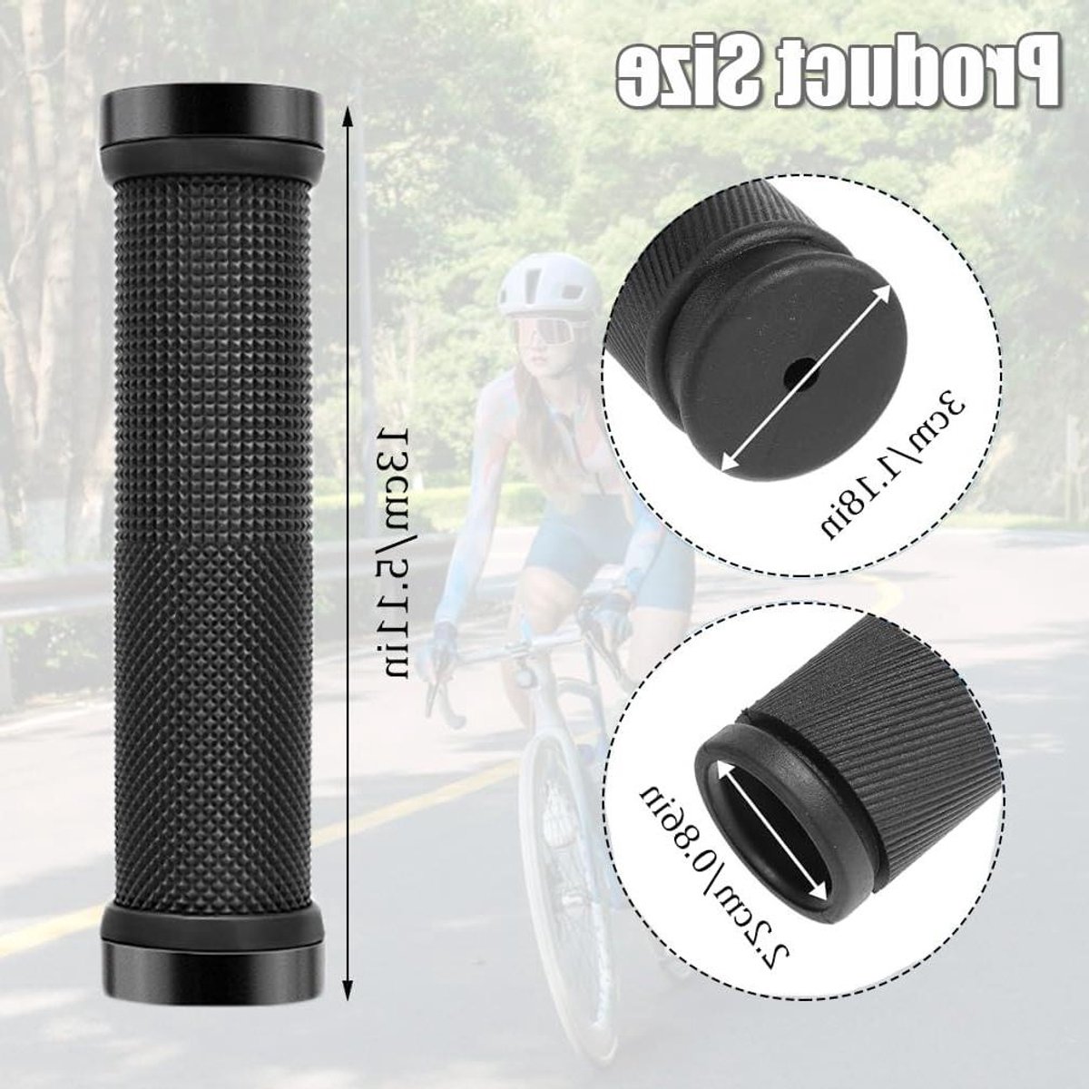 Fietsstuur Handvatten - Stuur Rubber - Comfortabel Fietsen - Ergonomisch Ontwerp - Universeel 22 mm - Zwart