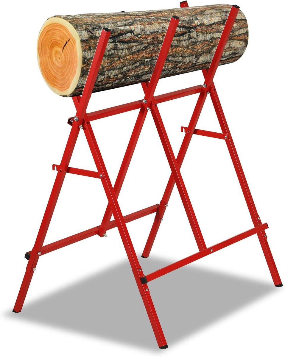 Zaagbok - Houtzaag Hulp - Hout Zagen - Drievoudig Verstelbaar - Tot 100 kg - Rood