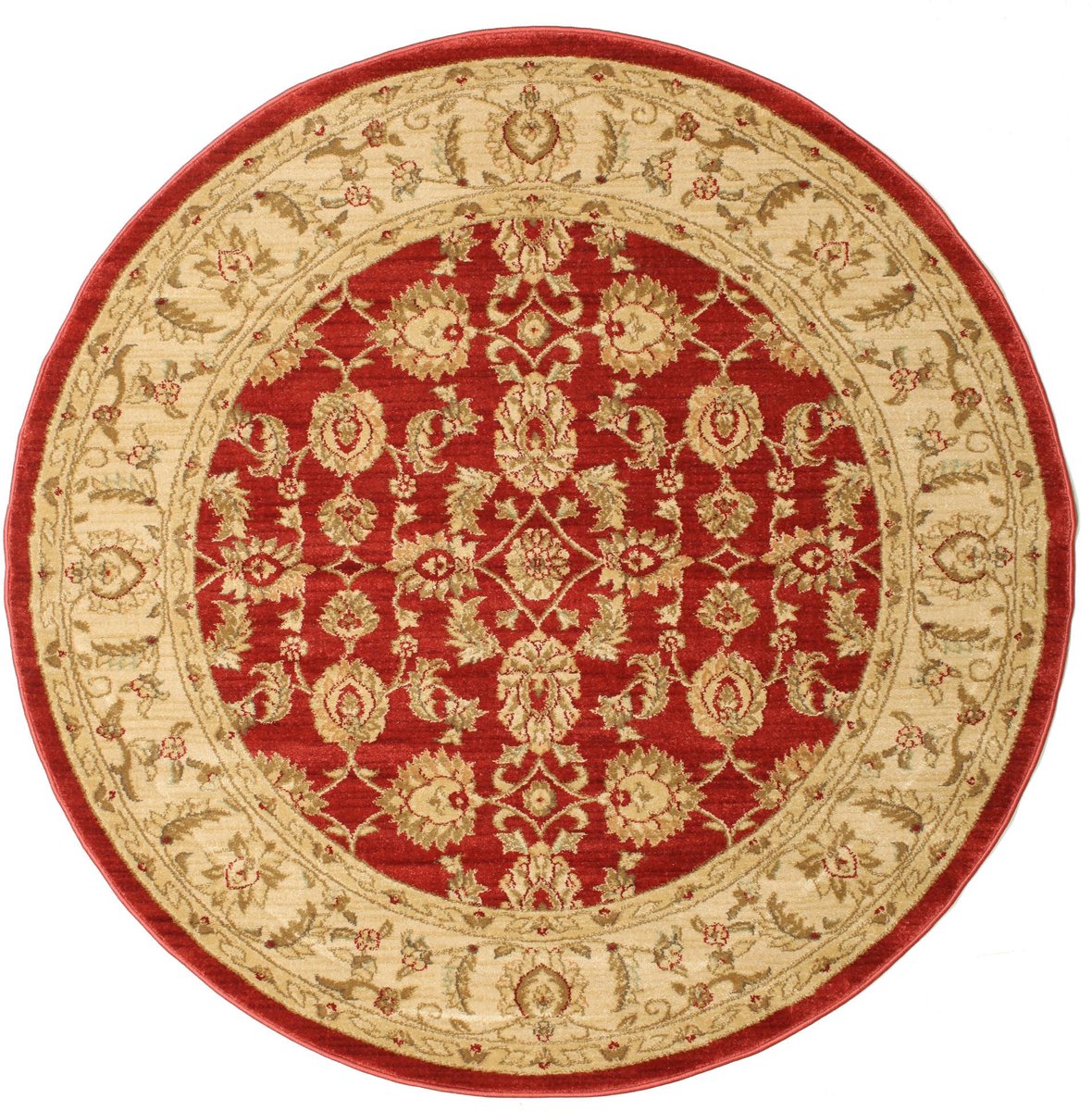 Vloerkleed, Oosterse, Ø 150 cm, Rond, Middelpolig, Woonkamer, Eetkamer, Slaapkamer, Keuken, Hal, Alleen chemisch reinigen, oeko_tex_100, Rood