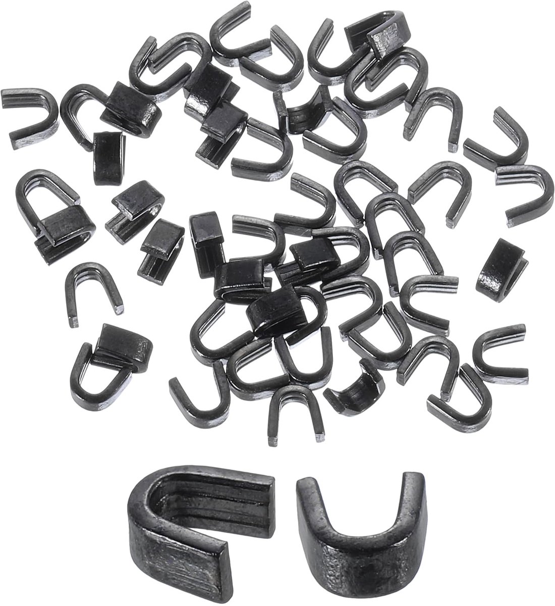Ritssluitingsschuifhouders, 4,2 mm U-vormige bovenste stoppers voor gesloten ritssluitingen voor het vervangen van tassen, mantels, jassen, rugzakken, zwart