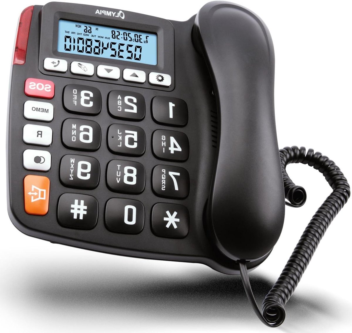 Senioren Telefoon - Vaste Telefoon - Gemakkelijk Bellen - Extra Grote Toetsen - LCD Display - Zwart