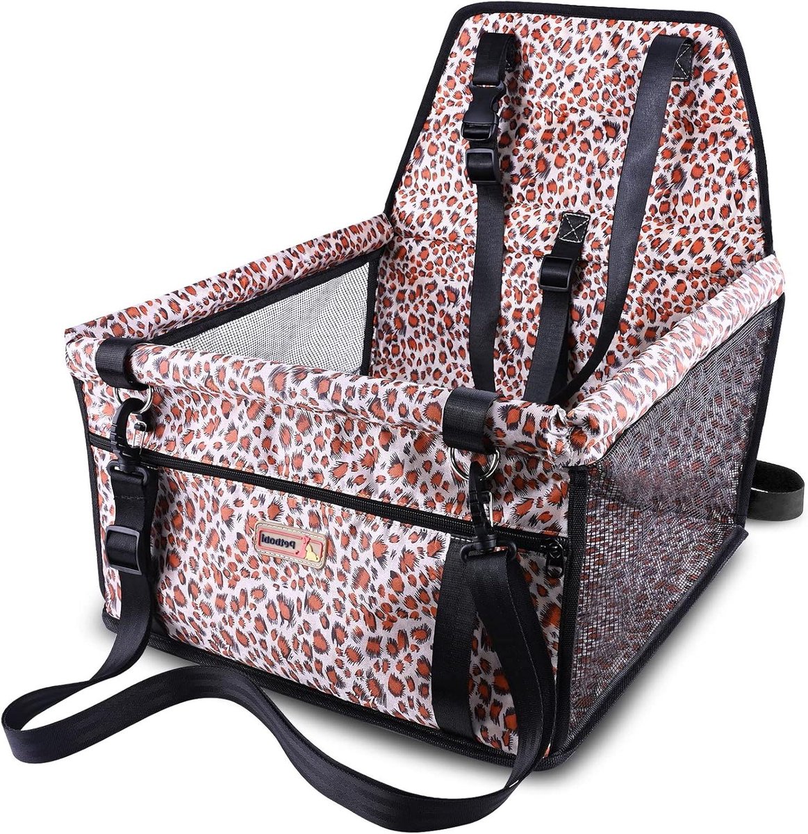 Huisdier Autostoel - Stoelverhoger Hond - Veilig Reizen - Stevig Frame - 40 cm - Luipaardprint