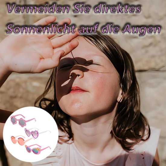 Kinderzonnebril 3 jaar - Pack 4 stuks lichte robuuste UV-bescherming voor dagelijks gebruik outdoor activiteiten van Merkloos — afbeelding 3