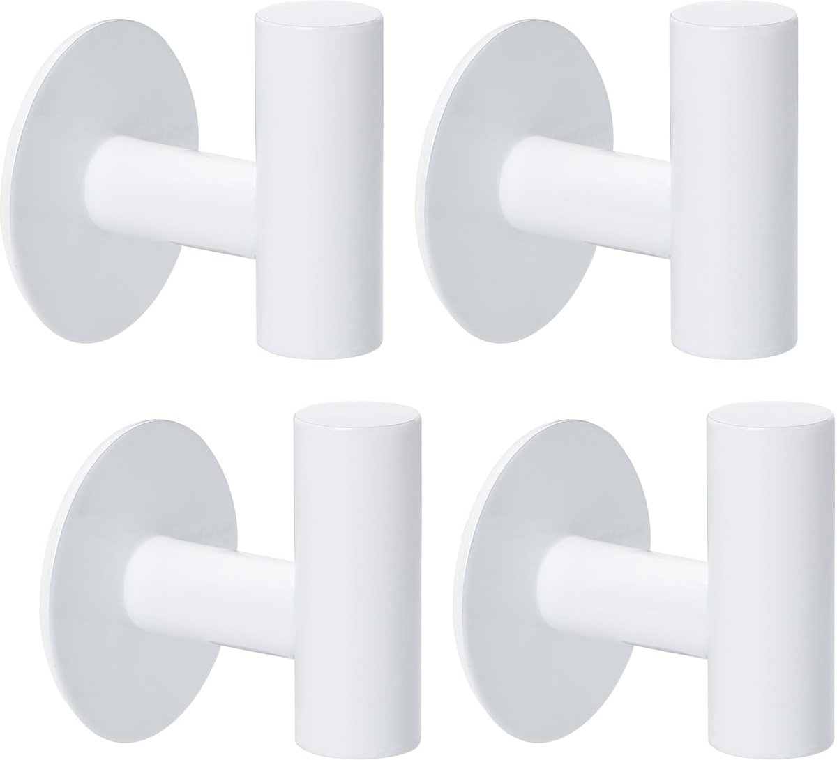 Haken Zelfklevend, 4 stuks Zelfklevende Wandhaken, Roestvrijstalen Handdoekhaken, Waterdichte Kleefhaken, Handdoekhaken Wit, voor Badkamer, Keuken, Hotel