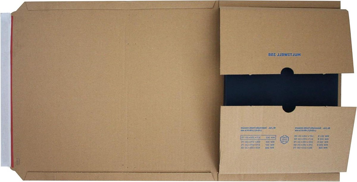 Verzenddozen - Kartonnen Dozen - Veilig Verzenden - Variabele Hoogte - 302x215x75 mm - Bruin