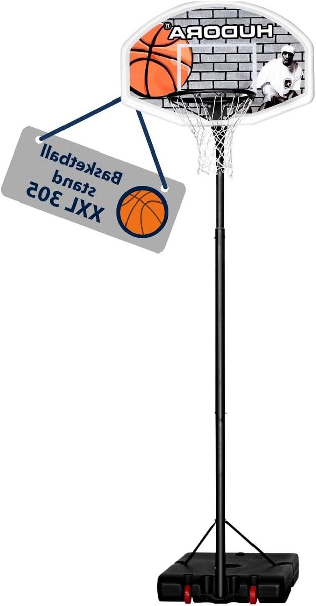 Basketbalstandaard Pro - Verstelbaar Basket - Buitenspel - XXL Plank - Tot 305 cm - Meerkleurig