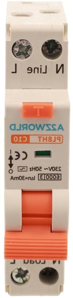Automatische Schakelaar - Aardlekschakelaar - Elektrische Beveiliging - Type AC - 1 DIN Module - Grijs