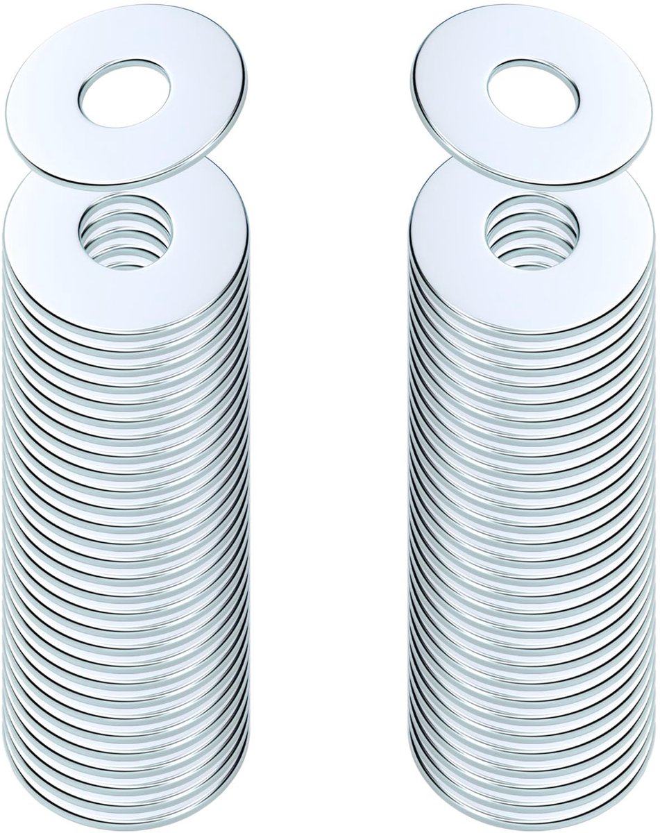 60 Stuks Fitschenringen Set, Ø 10mm x 16mm, Roestvrijstalen Onderlegringen voor Deurscharnieren - Verstelbare Ringen voor Standaard Binnen Deuren, Ideaal voor Montage en Onderhoud