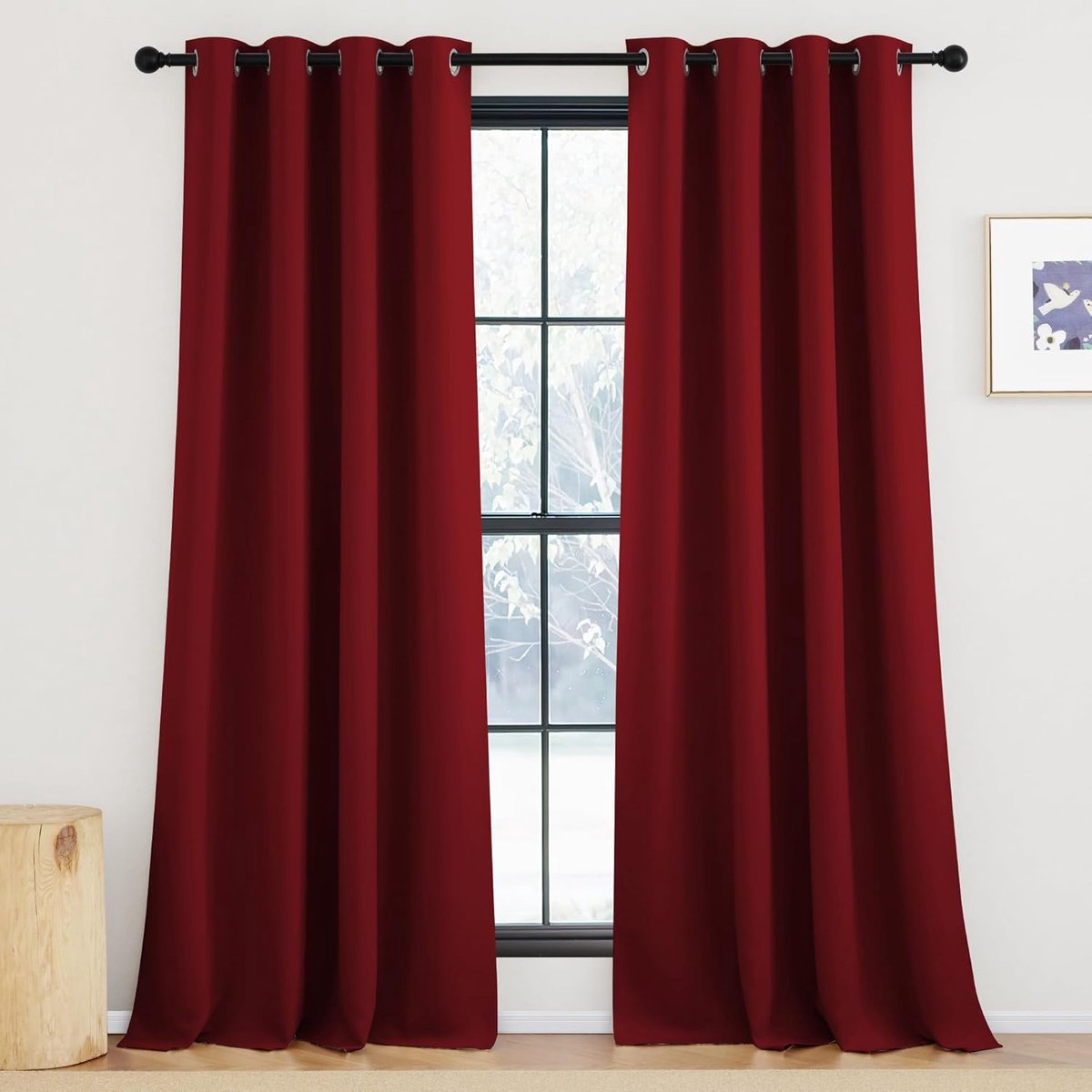 Panelen Verduisteringsgordijnen Gordijnen Warmte-en Koude-Isolerende Thermische,140B x 245H cm (2 Panelen),Rood