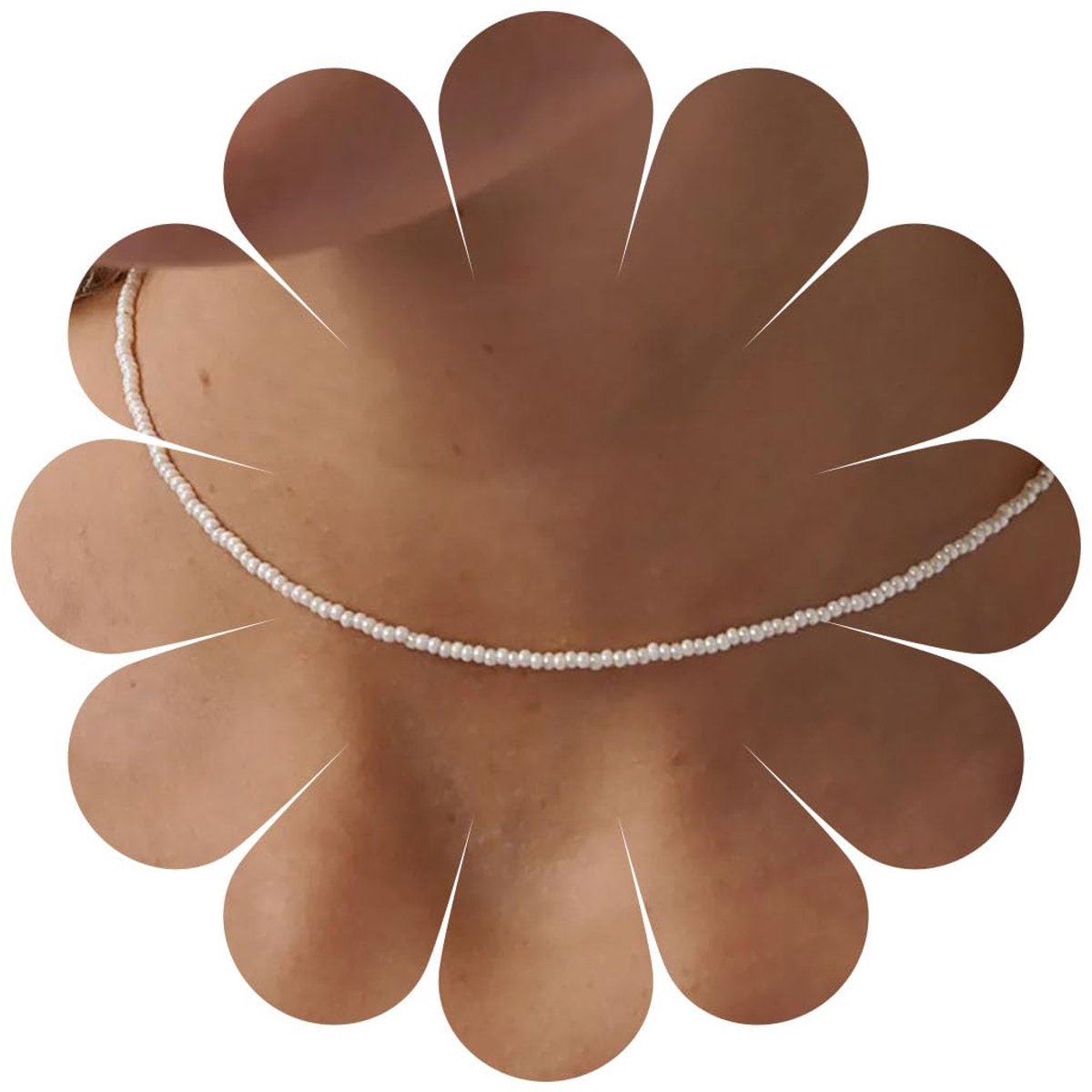 Kleine Halve Parel Ketting Witte Choker Parelketting Minimalistische Bruiloft Ketting Rijstparels Halsband Kettingen Sieraden Voor Vrouwen, dimensione unica, Zink, Geen edelsteen