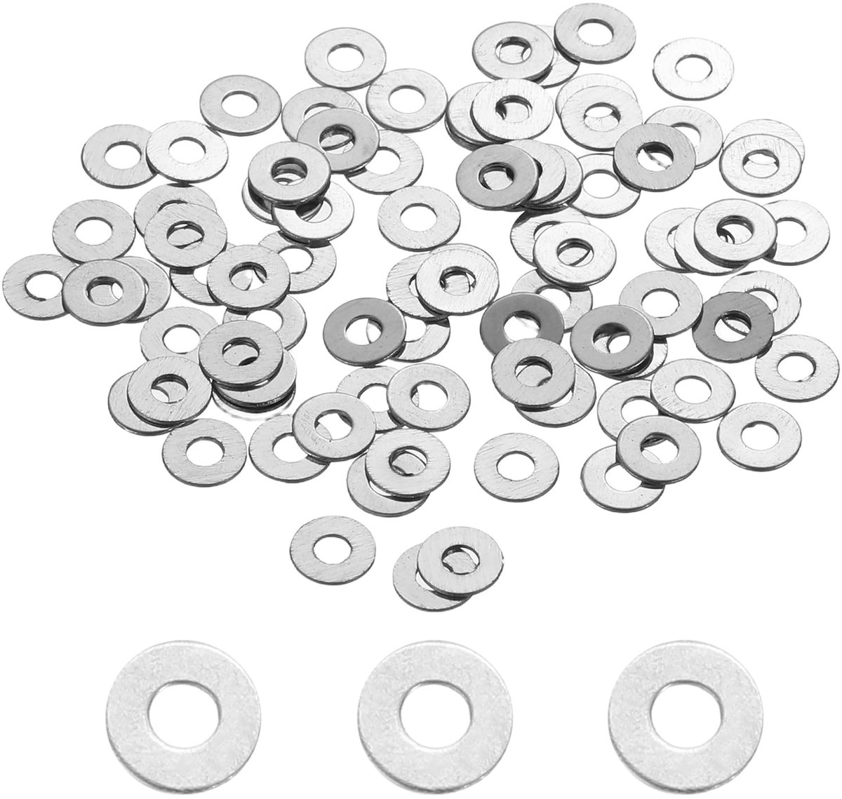120 stuks M1.6 304 roestvrij stalen platte schijven ronde platte onderlegringen voor schroeven, bouten, sanitair, auto's, doe-het-zelf, 1,6 mm binnendiameter 4 mm buitendiameter 0,3 mm dik