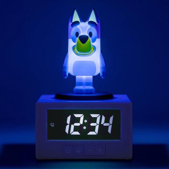 Wekker Figuur - Kinderwekker Digitale Klok - Kind Wakker Maken - Met Thema Muziek - 15.6 cm - Blauw — afbeelding 3