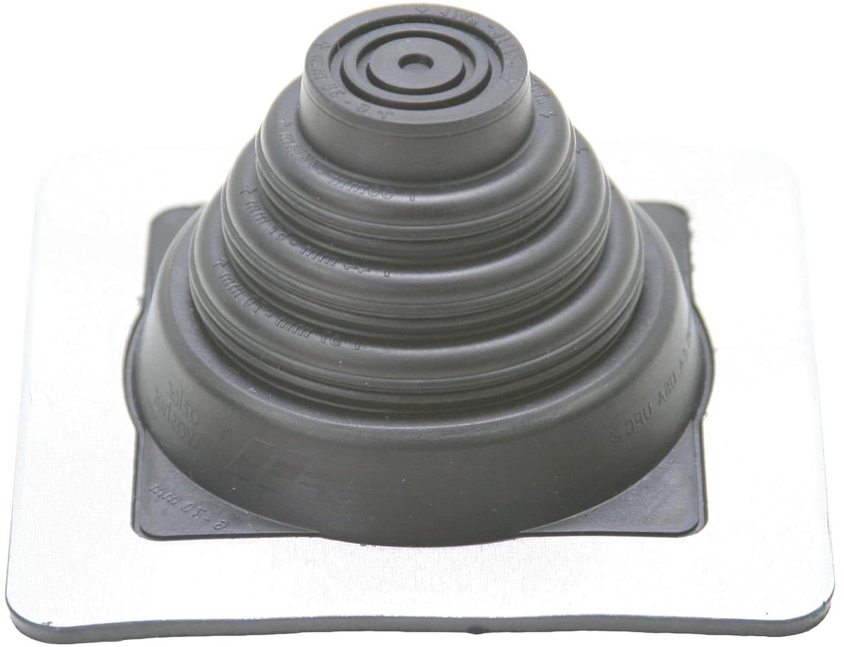 Dakdoorvoer Afdichting - Waterdichte Rubber - Dak Beschermen - Flexibel EPDM Materiaal - Standaard Maat - Zwart