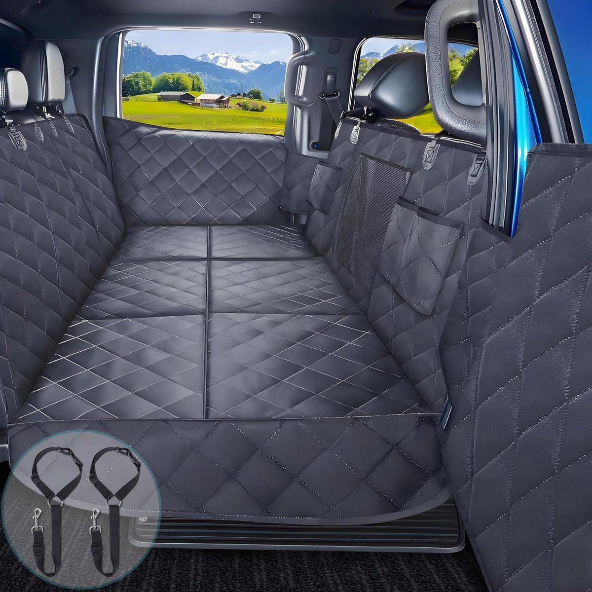 Honden Autobed - Huisdier Extender - Comfortabel Reizen - Harde Bodem - XL Formaat - Zwart