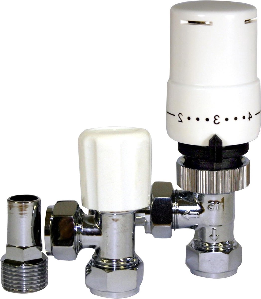 Thermostatische Radiatorklep - Verwarmingskraan - Temperatuur Regelen - Vorstbeveiliging - 10-15 mm - Verchroomd