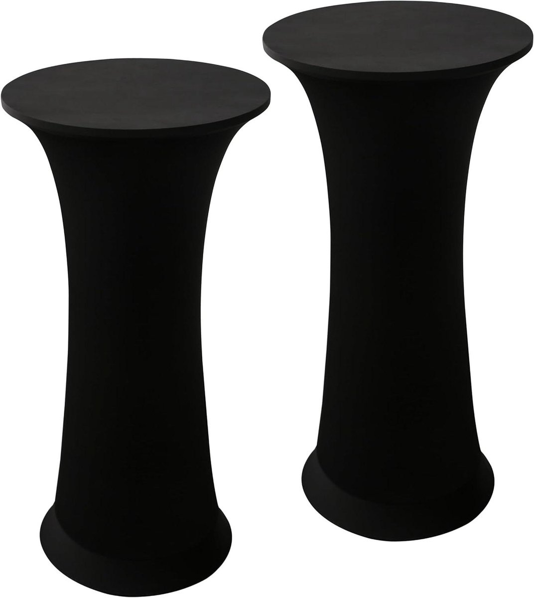 Statafelhoezen Set - Cocktailtafelhoezen - Feestelijke Decoratie - Kreukvrij Materiaal - Ø 60-65 cm - Zwart