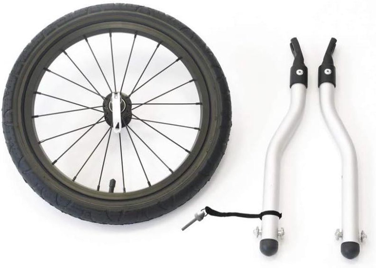 Fietskar voor Kinderen - Kinderkar Aanhanger - Veilig Vervoeren - Aluminium Frame - 16 inch wiel - Zwart