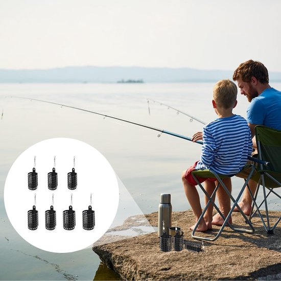 10 Stuks Metalen Visvoer Kooi Set, Ronde Voerkorf Accessoires met Draaibare Verbinding van Merkloos — afbeelding 5