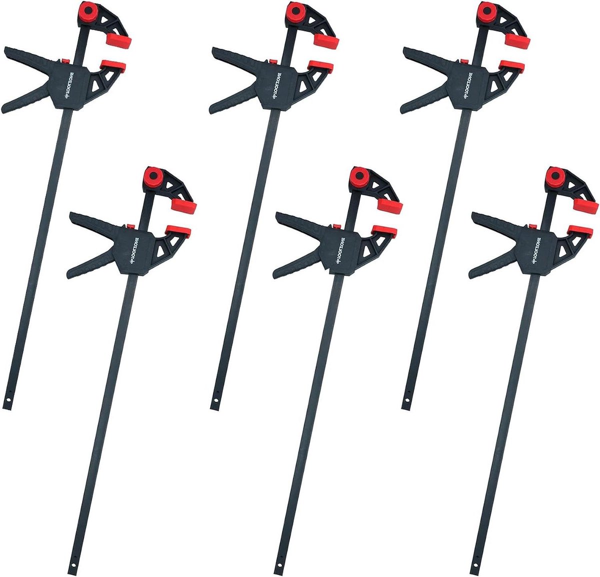 Snelspanklemmen - Bar klemmen - Houtbewerking - Met één hand te bedienen - 6 stuks - Metaal