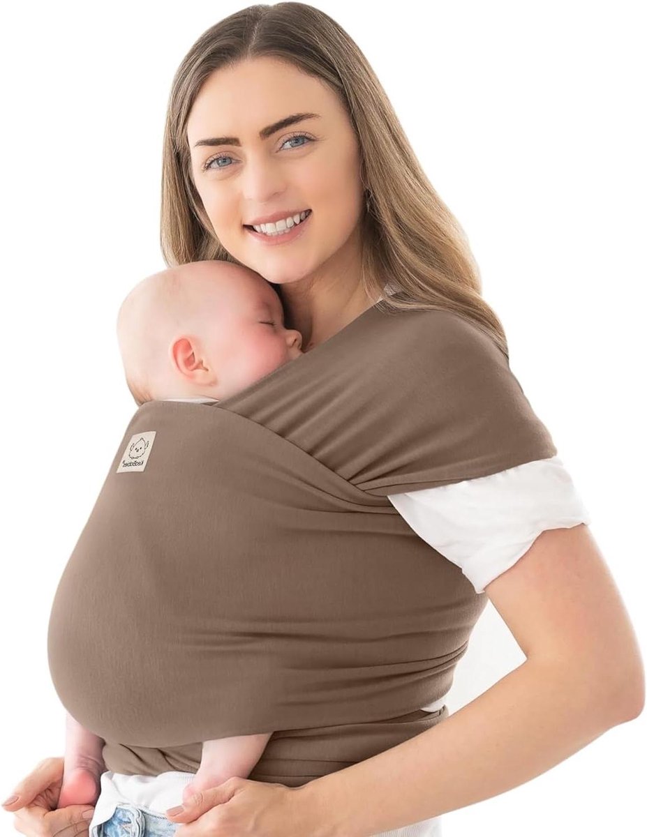 Baby Draagdoek - Draagzak Baby - Baby Dichtbij Houden - Ergonomische Gewichtverdeling - Vanaf Geboorte - Bruin