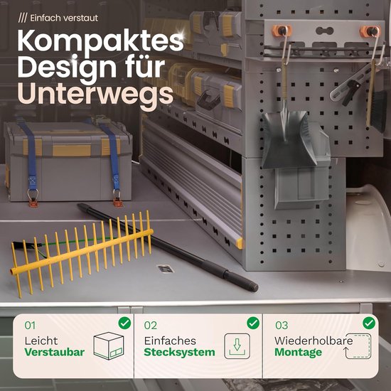 Hooihark met Telescoopsteel - Tuinhark Gazonhark - Tuin Onderhouden - 16 Dubbelzijdige Tanden - 64 cm Werkbreedte - Geel — afbeelding 4