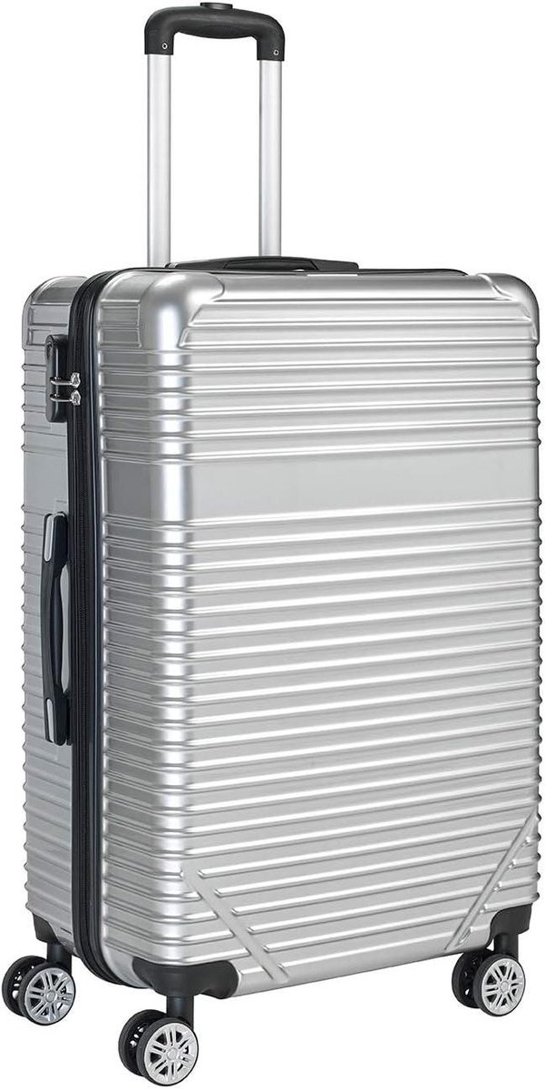 Reiskoffer - Handbagage trolley - Korte trips - TSA cijferslot - 55 cm - Zilver