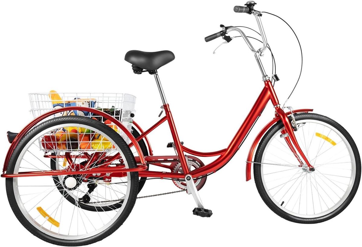 Driewieler voor volwassenen Senior cruiser Comfortabel transport Inclusief mand 24 inch