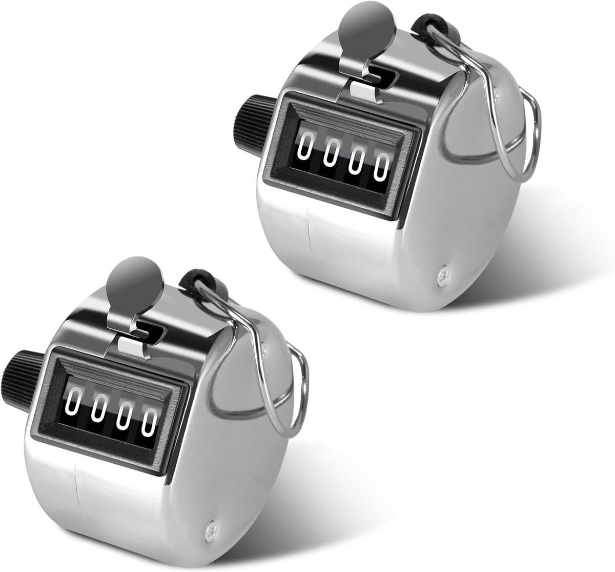 Handmatige Teller - Personenteller Klikker - Activiteiten Tellen - Geen Batterij Nodig - 4 Cijfers - Zilver