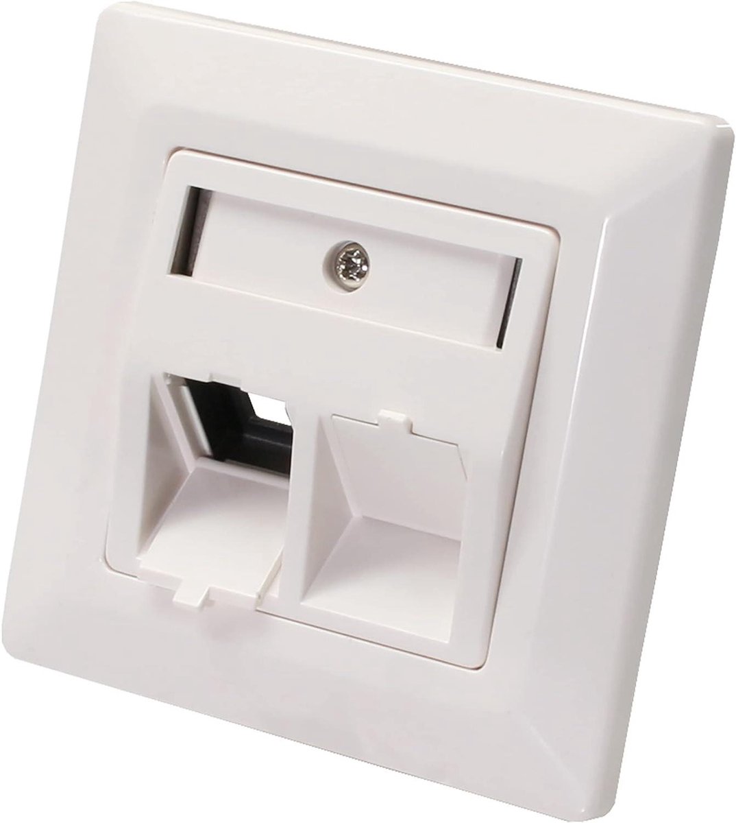 Frameset RJ45 Keystone - Inzetstuk Netwerk - Netwerk Installatie - Snap-In Bevestiging - 2x RJ45 - Wit