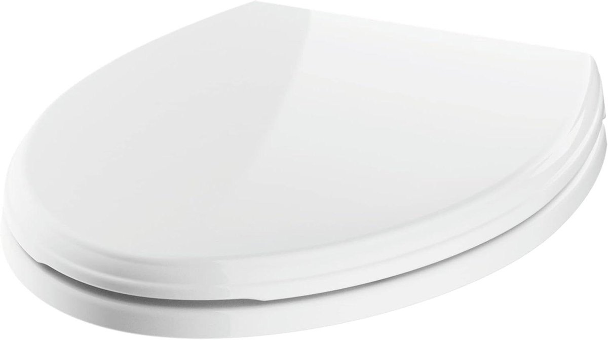 Toiletbril Langwerpig - Toiletzitting Ovaal - Badkamer Vernieuwen - Softclose Functie - 47 x 35.5 cm - Gebroken Wit