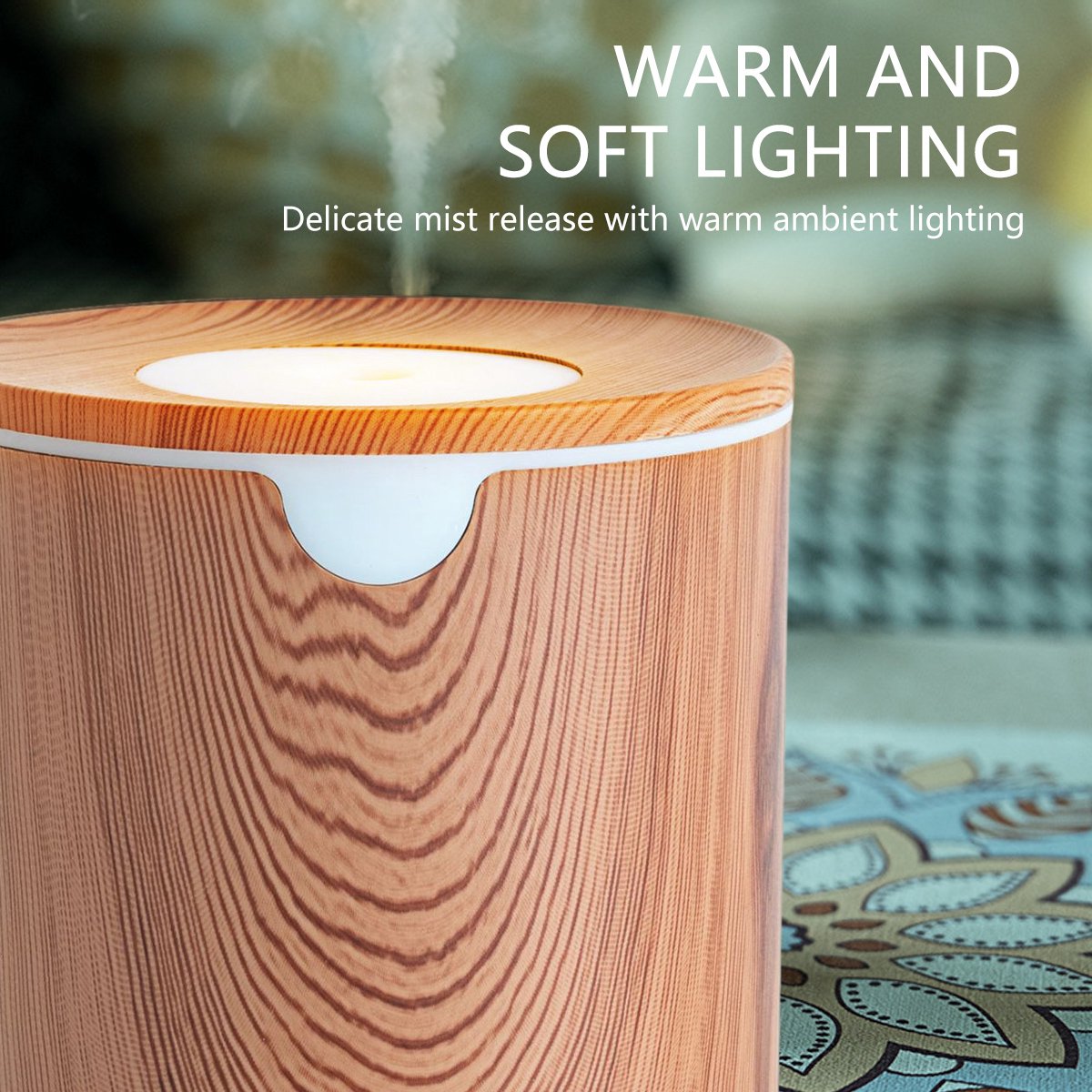 Draagbare mini-luchtbevochtiger, 400 ml, voor bureau, USB, stil, geschikt voor planten, slaapkamer, reizen, kantoor en thuis, automatische uitschakeling, 2 nevelstanden — cadeau in Wonen & Interieur - foto 4