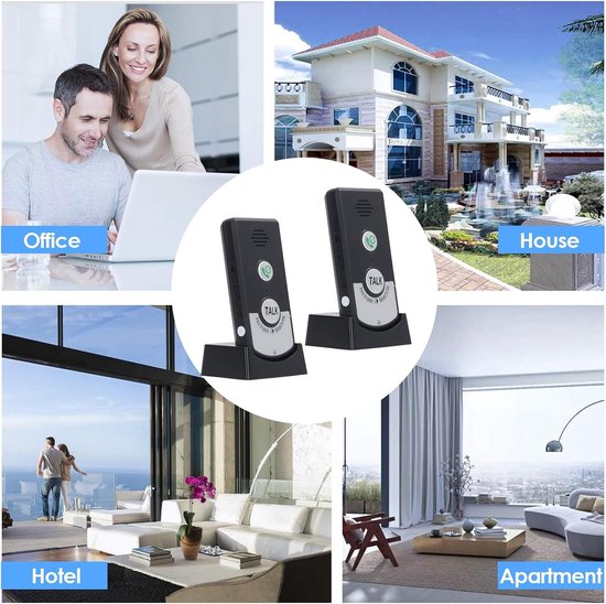 Draadloos Spraakintercom - Intercom Systeem - Communicatie Thuis - 1000m Open Bereik - 15 x 13 x 7 cm - Wit — afbeelding 4