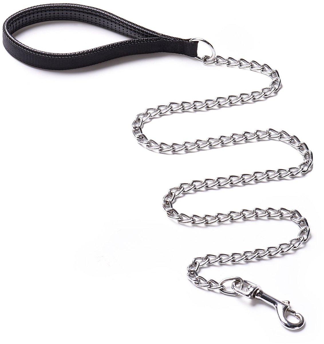Hondenriem, metalen hondenriem hondenketting met gevoerd handvat voor grote en middelgrote honden (70 inch (180 cm)