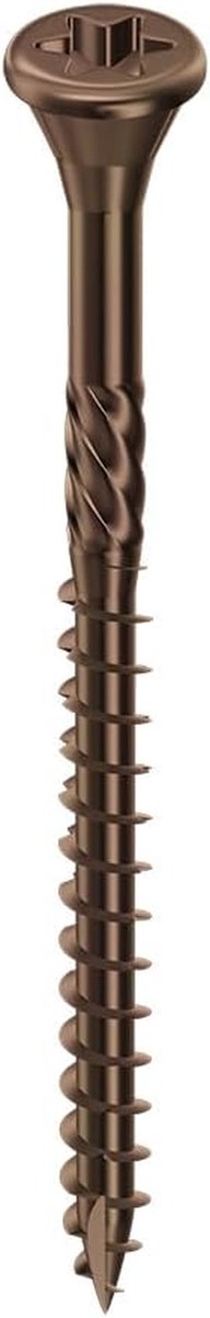 Terrasschroeven RVS - Houtschroeven Dekschroeven - Terras Bouwen - Zelf Frezend Zelftappend - 5 x 70 mm - Bruin