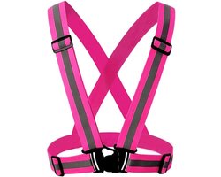 Reflecterend Vest - Veiligheidsbanden Set - Nachtelijke Activiteiten - Hoge Zichtbaarheid - One Size - Roze