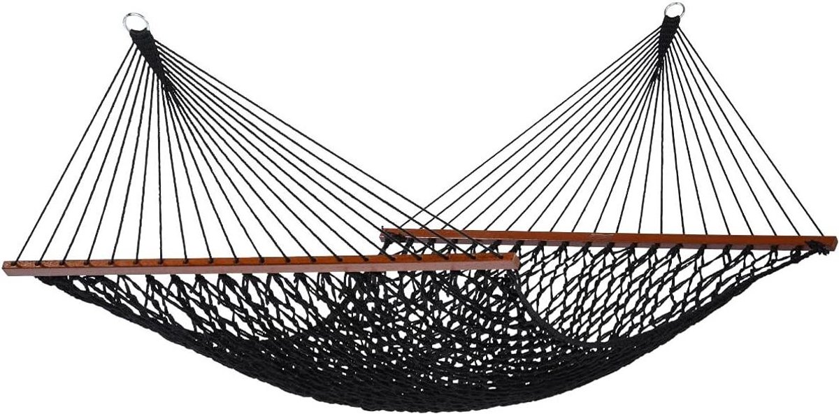 Knoop H perfect - Buitenbed - Ontspannen Buiten - Gemakkelijk Mee Te Nemen - 400 x 140 cm - Zwart