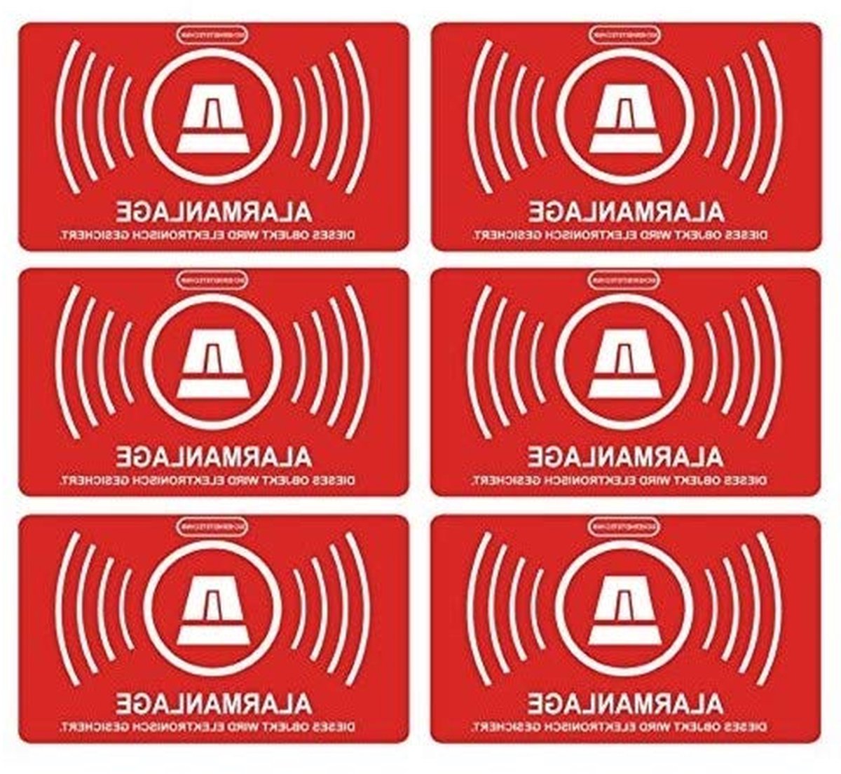 Stickers Alarmsysteem - Alarm Beveiligd - Huis Beveiligen - UV-Bescherming - 5 x 35 cm - Zwart