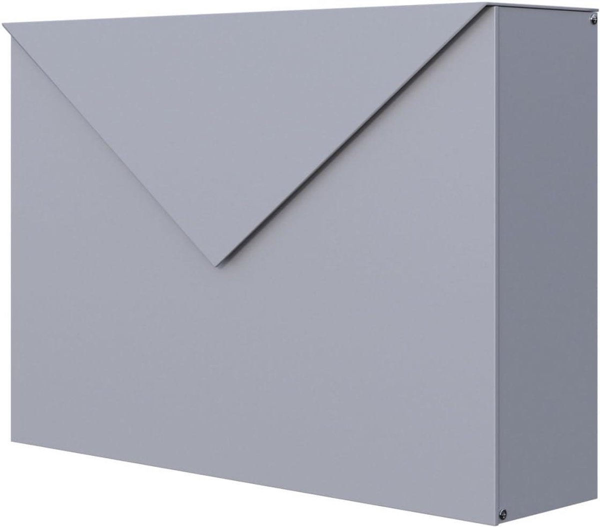 Muurbrievenbus - Brievenbus muur - Post ontvangen - Gepoedercoat staal - 46 x 32.5 x 11.5 cm - Grijs metallic