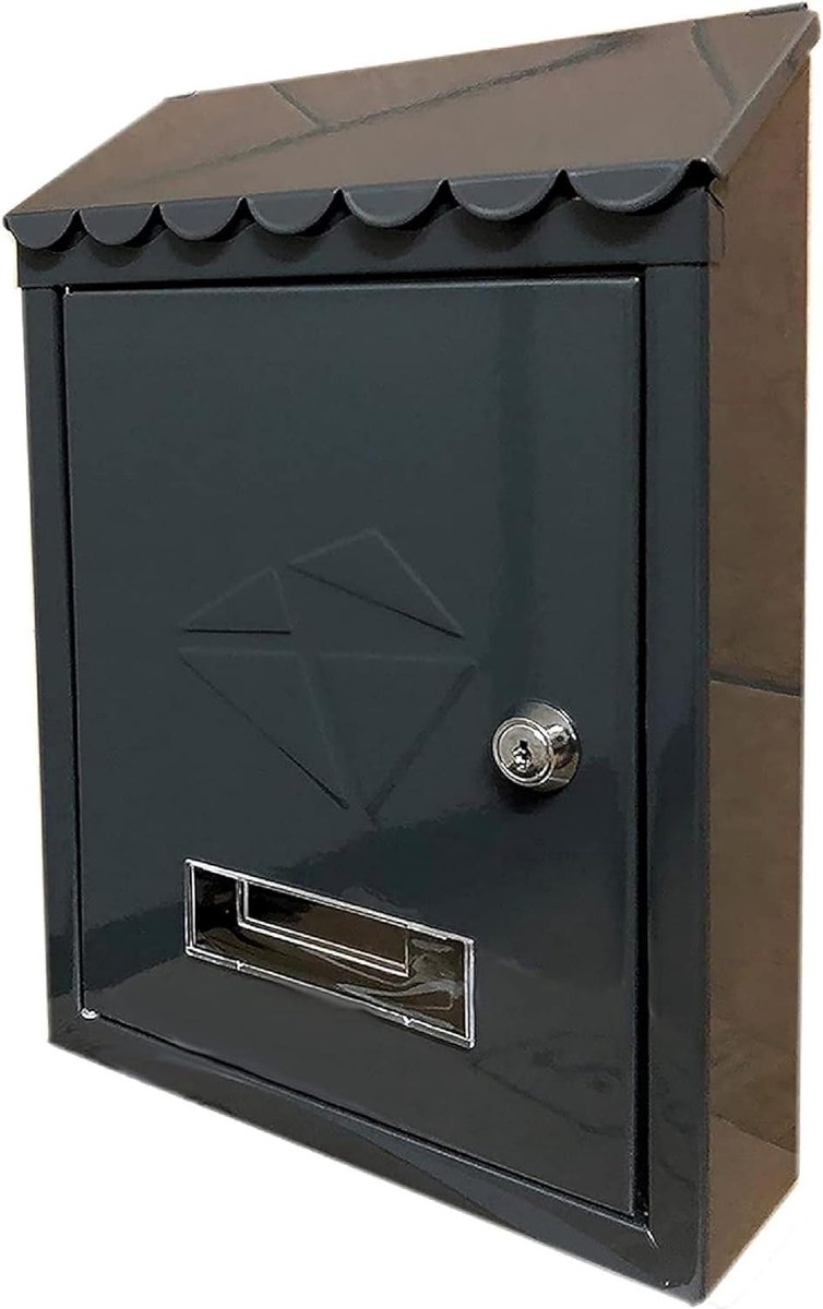 Brievenbus - Postbak Pakketbox - Veilig Post Ontvangen - Opklapbaar Dak - 300 x 210 x 70 mm - Zwart