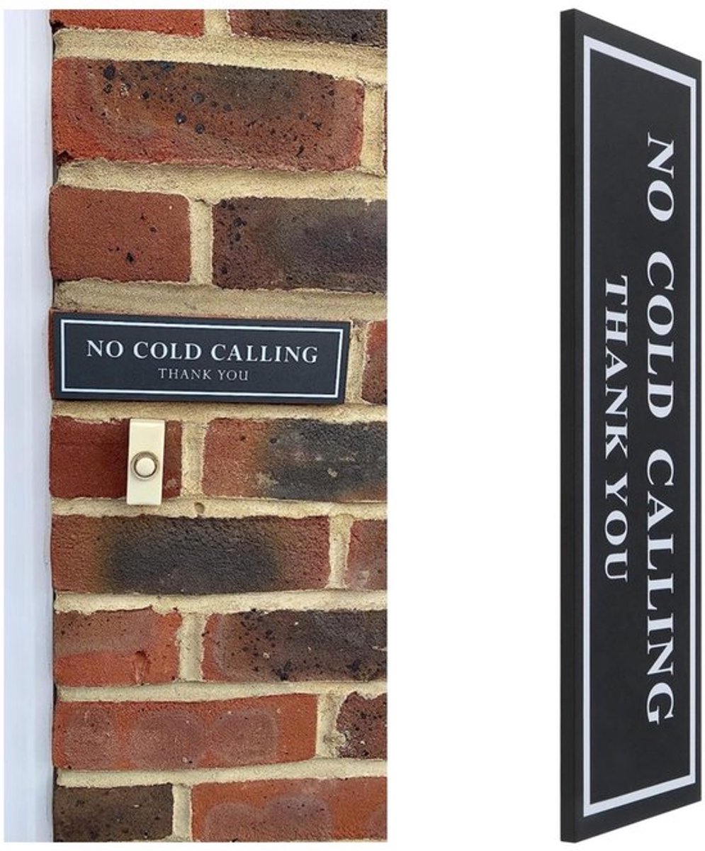 Golden crown - No Cold Calling Sign - Waarschuwingsbord