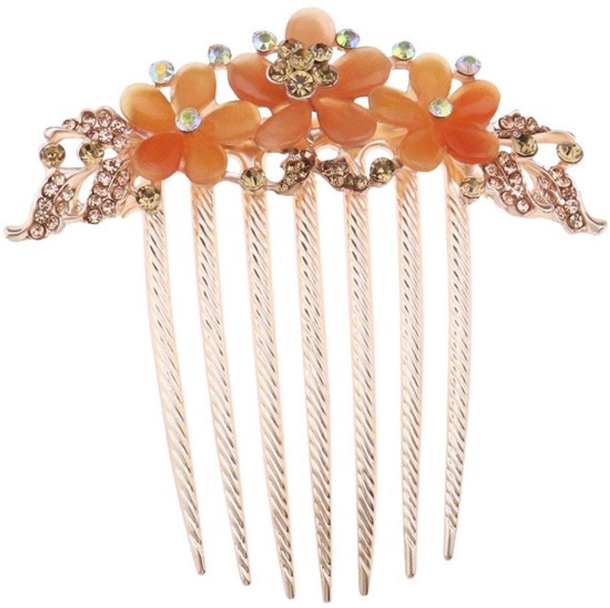 Vt products - Bloem Haar Kam - Bruidsaccessoire - Strass Hoofddeksel