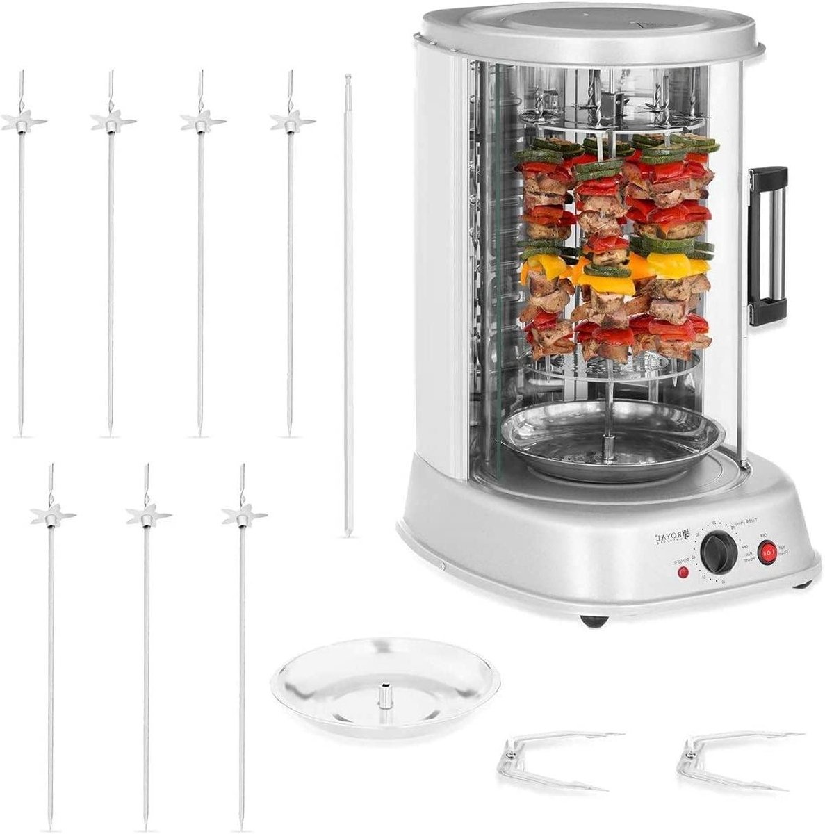 Verticale Grill - Draaiende Grill - Gelijkmatig Grillen - 3-in-1 Functie - 31 L - Zilver