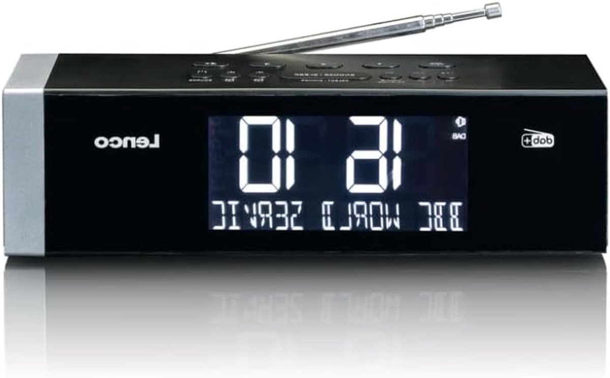 DAB+ Klokradio - Wekkerradio Bluetooth - Wakker Worden - Automatische Tijdinstelling - 225 x 65 x 65 cm - Zwart