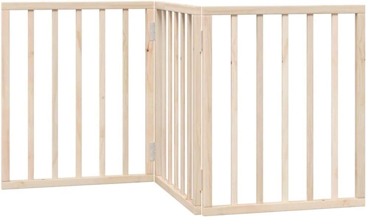 Hondenhek Inklapbaar - Hondenpoort Panelen - Huisdier Beveiligen - Zonder Installatie - 150 cm - Natuurlijk Hout