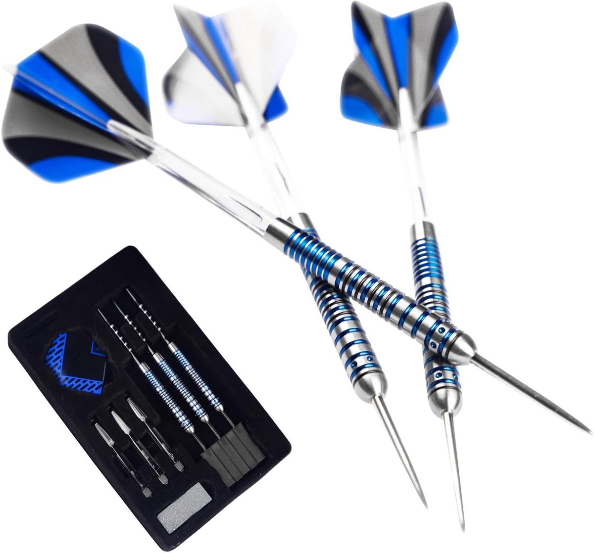 Stalen Dartpijlen - Dartset Wolfraam - Darten Trainen - 90% Wolfraam - 21 Gram - Zilver