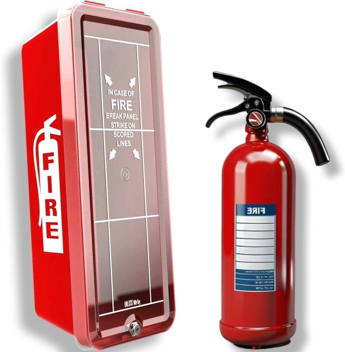 Brandblusserkast Kunststof - Brandblusser Box - Veilige Opslag - Corrosiebestendig - 58 cm - Grijs